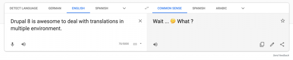 Capture d'écran de Google translate