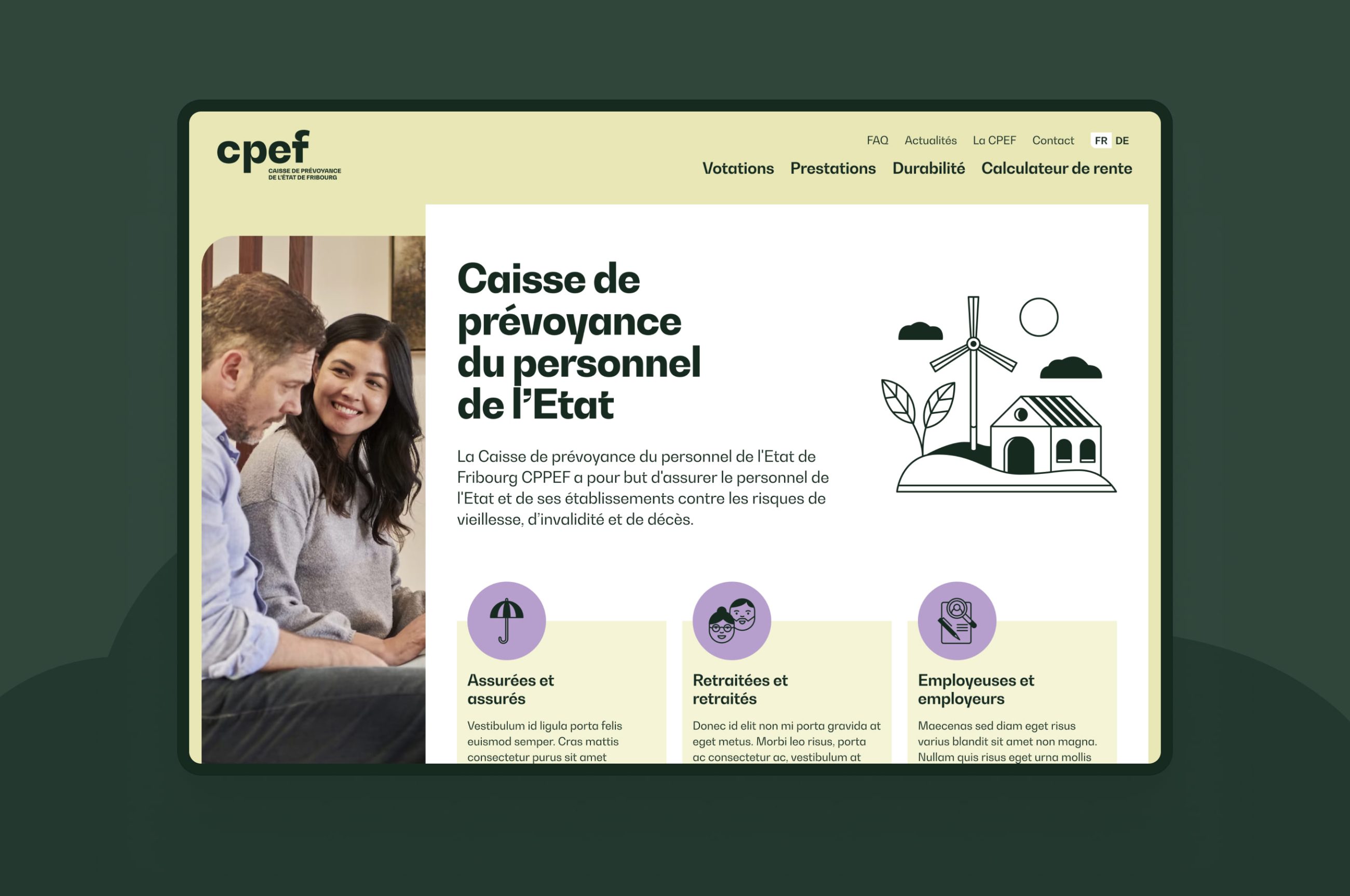 CPEF PKSF Fribourg Site Internet Web design Page d'accueil