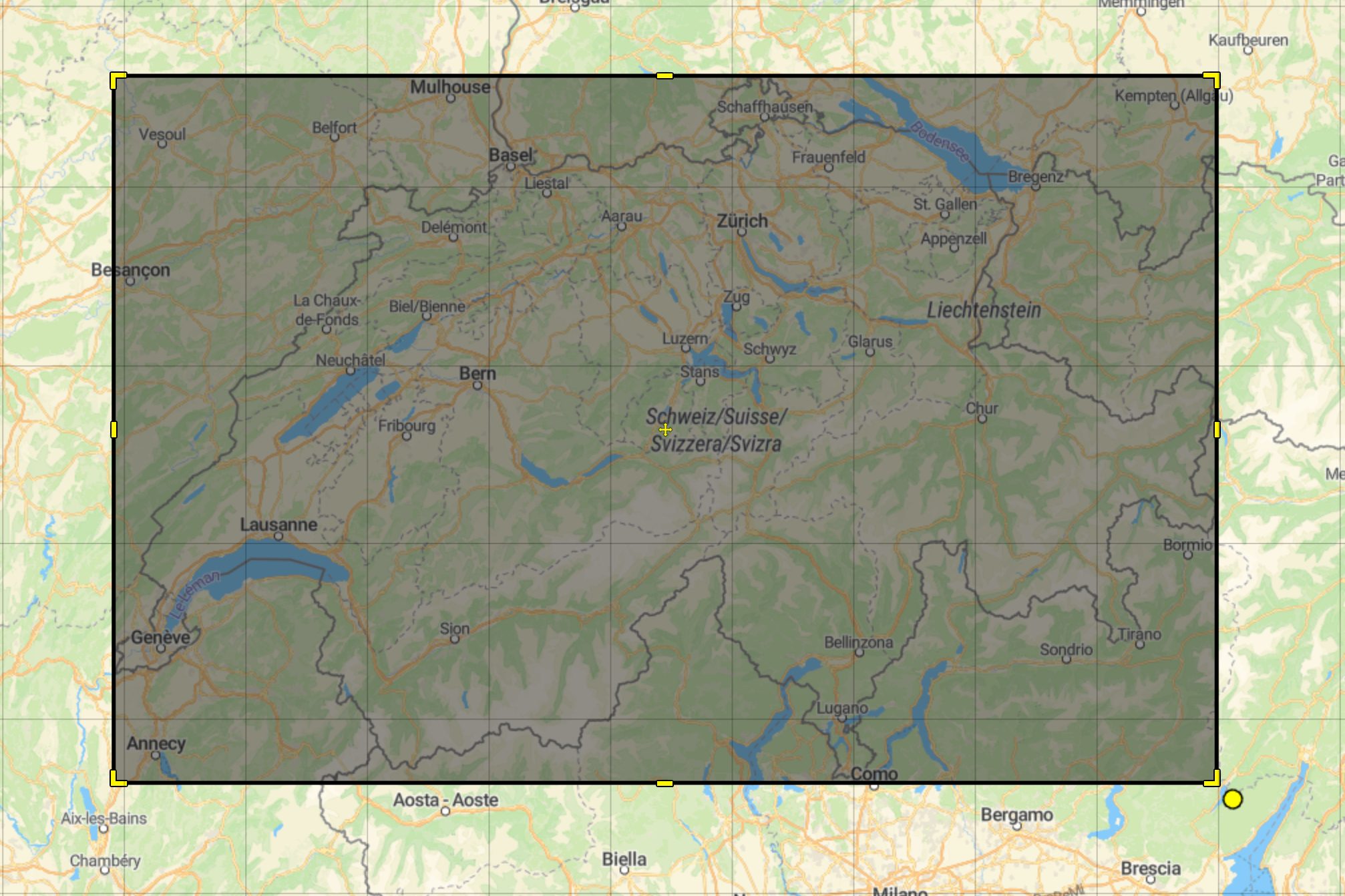 A map with a transparent rectangle over it that attempts to explain what is a Bounding Box.