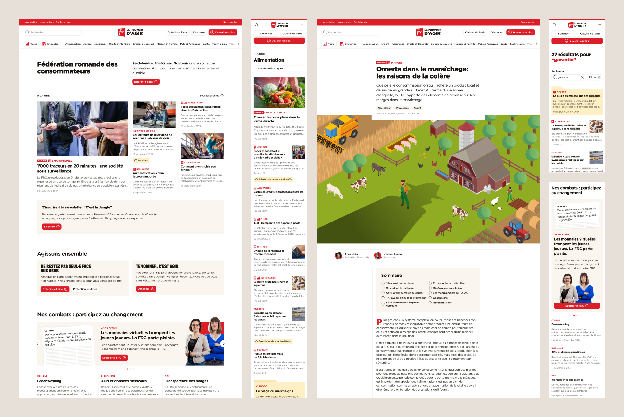 Homepage et enquête