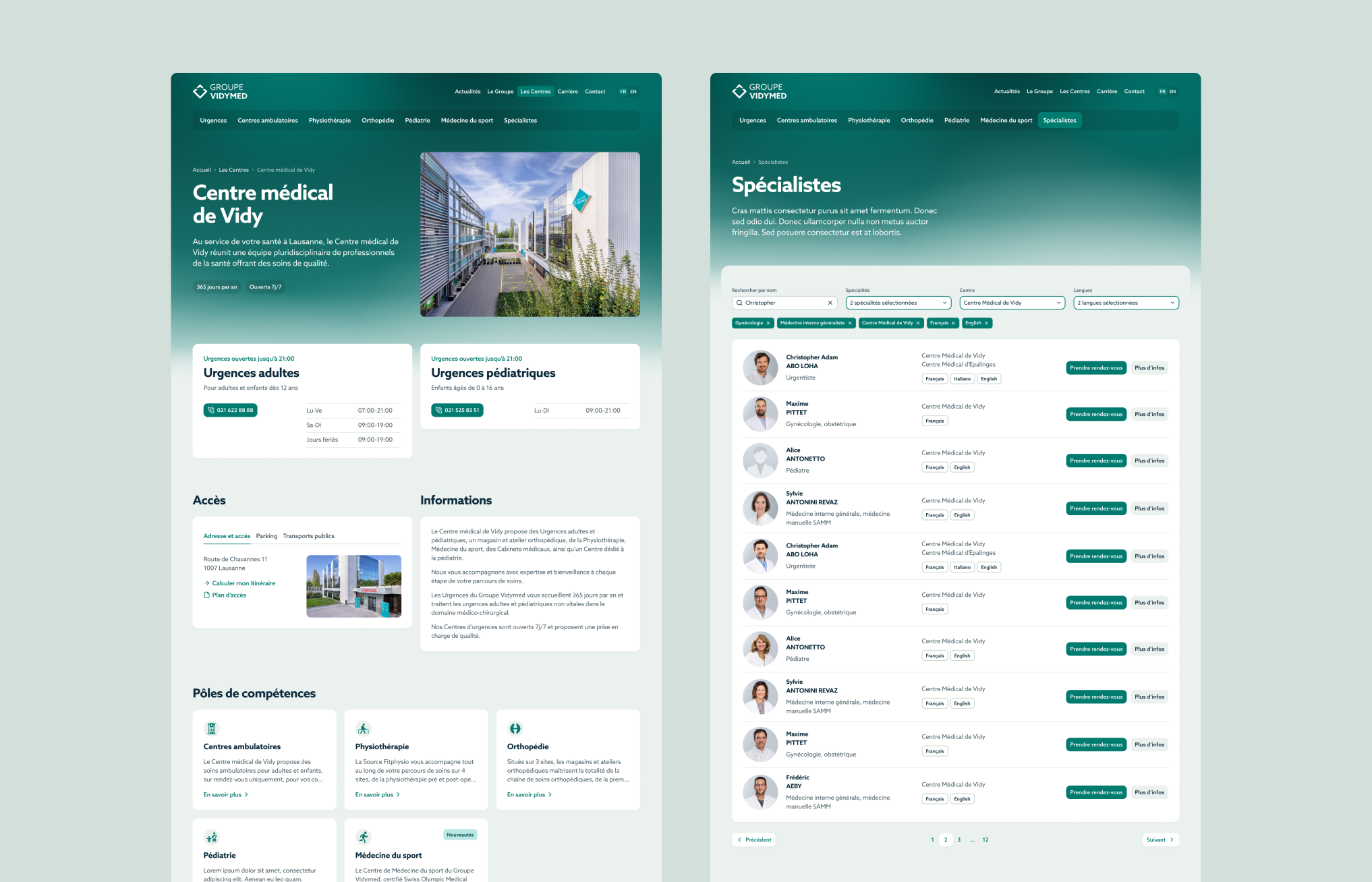 Site Internet Vidy Group. Page d'accueil.