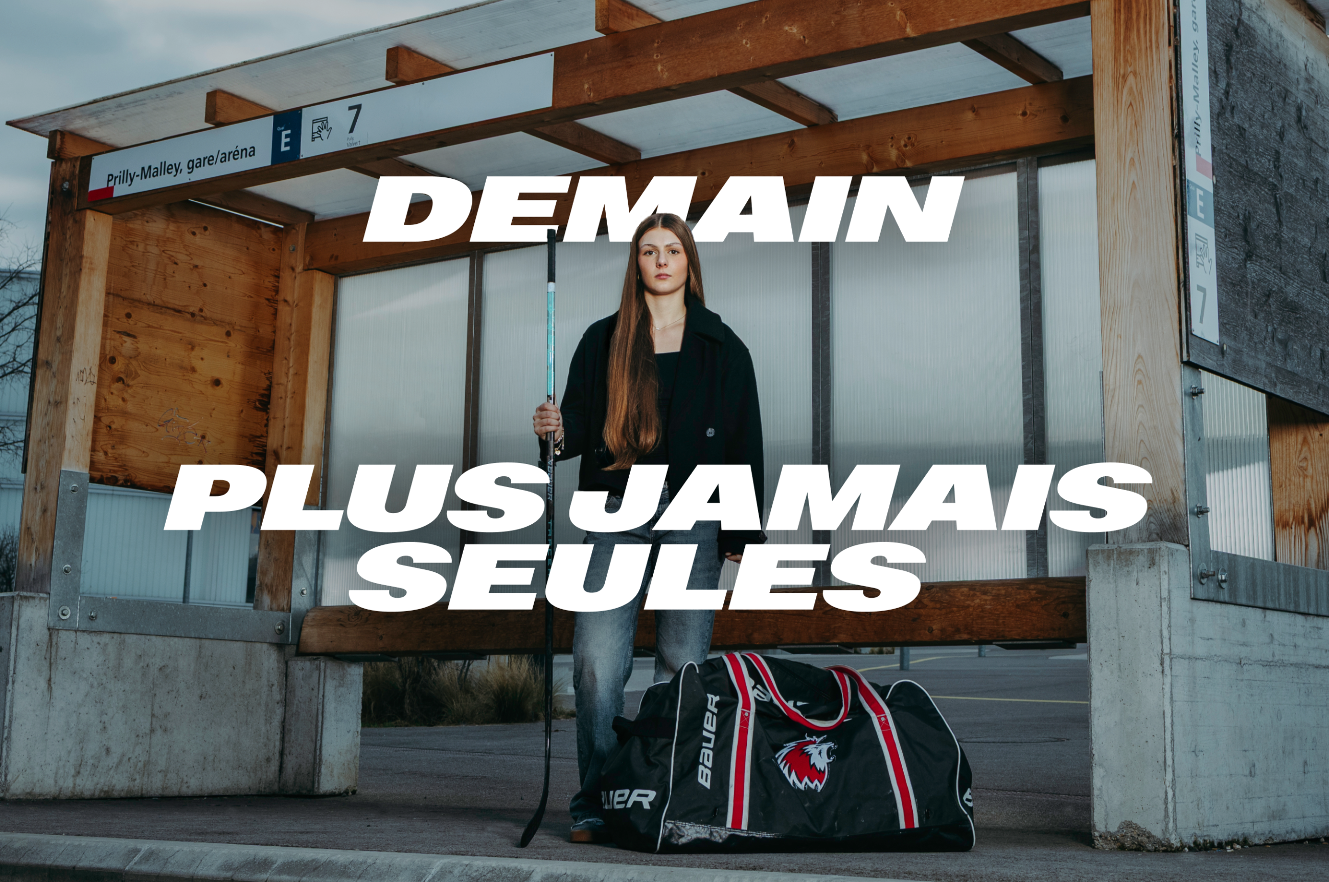 Lausanne Hockey Club Féminin. Arrêt de bus.