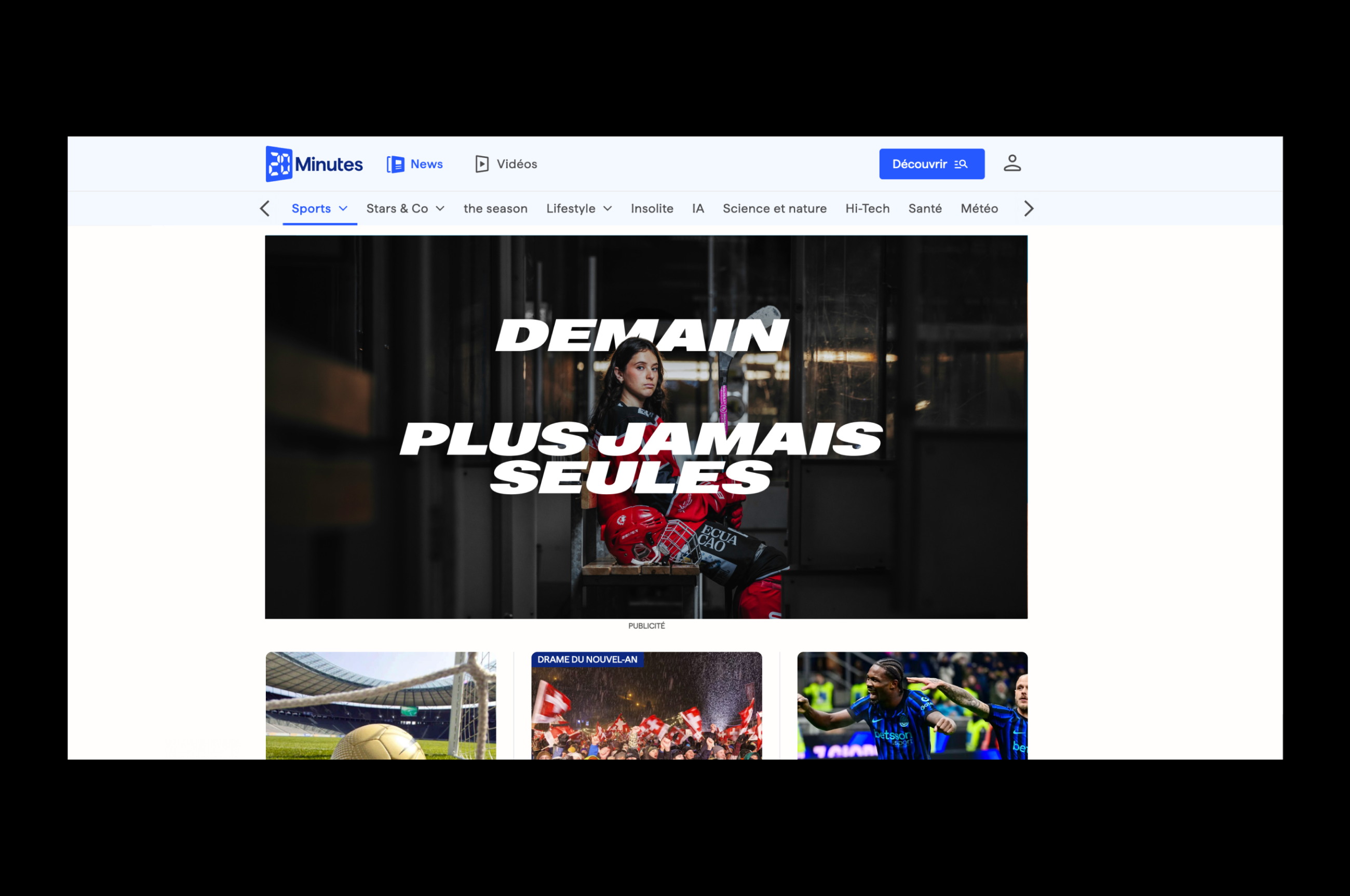 Lausanne Hockey Club Féminin. Visuels 20 minutes.